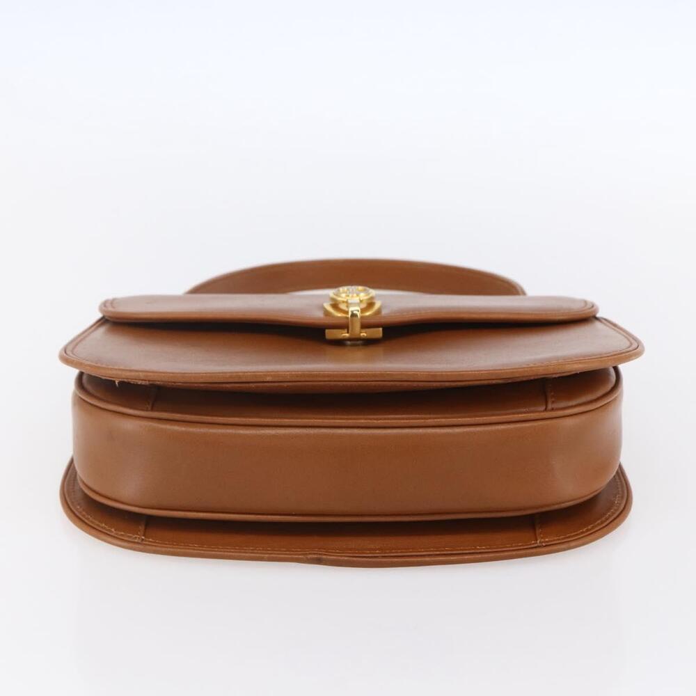 GUCCI Hand Bag Leather Brown Gold Auth 154667 - Picture 5 of 16